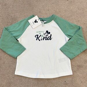 Janie and Jack Long Sleeve Tee - Green & White
